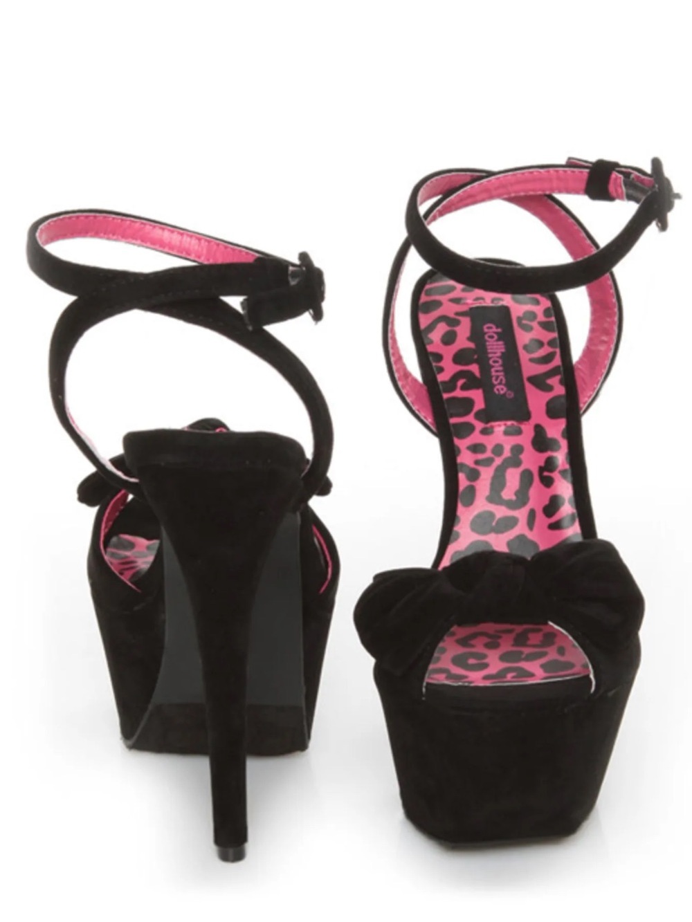 Dollhouse Flaunt Black Peep Toe Platform Pumps Size 8